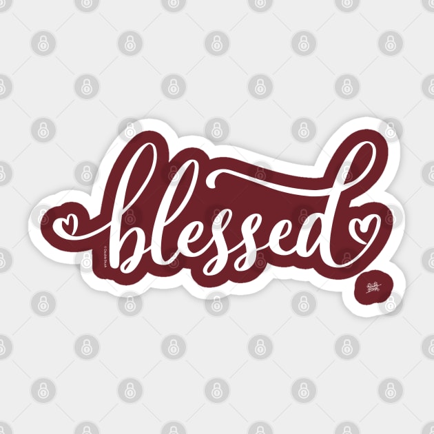 Blessed Word Art Design with Hearts Sticker by DoubleBrush